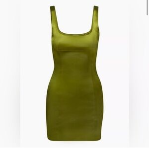 Aritzia Wilfred Shine Satin Green Dress in size 6